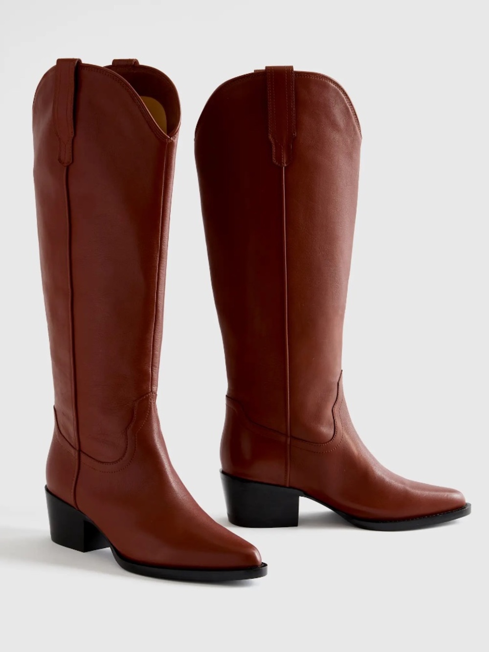 Quince┆9┆Women's Italian Leather Tall Western Boots┆Saddle┆425
